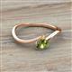 2 - Lucie Bold Oval Cut Peridot and Round Yellow Sapphire 2 Stone Promise Ring 