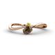 1 - Lucie Bold Oval Cut Smoky Quartz and Round Yellow Sapphire 2 Stone Promise Ring 