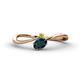 1 - Lucie Bold Oval Cut London Blue Topaz and Round Yellow Sapphire 2 Stone Promise Ring 