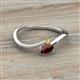 2 - Lucie Bold Oval Cut Red Garnet and Round Yellow Sapphire 2 Stone Promise Ring 