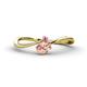 1 - Lucie Bold Oval Cut Morganite and Round Pink Sapphire 2 Stone Promise Ring 