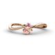 1 - Lucie Bold Oval Cut Morganite and Round Pink Sapphire 2 Stone Promise Ring 