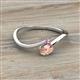 2 - Lucie Bold Oval Cut Morganite and Round Pink Sapphire 2 Stone Promise Ring 