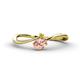 1 - Lucie Bold Oval Cut Morganite and Round Yellow Sapphire 2 Stone Promise Ring 