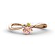 1 - Lucie Bold Oval Cut Morganite and Round Yellow Sapphire 2 Stone Promise Ring 