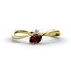 1 - Lucie Bold Oval Cut Red Garnet and Round White Sapphire 2 Stone Promise Ring 