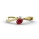1 - Lucie Bold Oval Cut Ruby and Round White Sapphire 2 Stone Promise Ring 