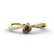 1 - Lucie Bold Oval Cut Smoky Quartz and Round White Sapphire 2 Stone Promise Ring 