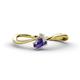 1 - Lucie Bold Oval Cut Iolite and Round White Sapphire 2 Stone Promise Ring 