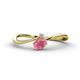 1 - Lucie Bold Oval Cut Rhodolite Garnet and Round White Sapphire 2 Stone Promise Ring 