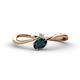 1 - Lucie Bold Oval Cut London Blue Topaz and Round White Sapphire 2 Stone Promise Ring 