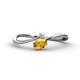 1 - Lucie Bold Oval Cut Citrine and Round White Sapphire 2 Stone Promise Ring 