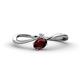 1 - Lucie Bold Oval Cut Red Garnet and Round White Sapphire 2 Stone Promise Ring 