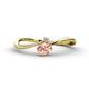 1 - Lucie Bold Oval Cut Morganite and Round White Sapphire 2 Stone Promise Ring 