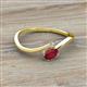 2 - Lucie Bold Oval Cut Ruby and Round White Sapphire 2 Stone Promise Ring 