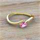 2 - Lucie Bold Oval Cut Pink Sapphire and Round White Sapphire 2 Stone Promise Ring 