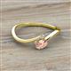 2 - Lucie Bold Oval Cut Morganite and Round White Sapphire 2 Stone Promise Ring 