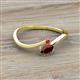 2 - Lucie Bold Oval Cut Red Garnet and Round Ruby 2 Stone Promise Ring 