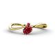 1 - Lucie Bold Oval Cut and Round Ruby 2 Stone Promise Ring 
