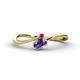 1 - Lucie Bold Oval Cut Iolite and Round Ruby 2 Stone Promise Ring 