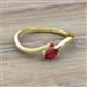 2 - Lucie Bold Oval Cut and Round Ruby 2 Stone Promise Ring 