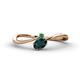 1 - Lucie Bold Oval Cut London Blue Topaz and Round Emerald 2 Stone Promise Ring 