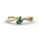 1 - Lucie Bold Oval Cut Lab Created Alexandrite and Round Emerald 2 Stone Promise Ring 