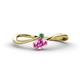 1 - Lucie Bold Oval Cut Pink Sapphire and Round Emerald 2 Stone Promise Ring 