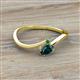 2 - Lucie Bold Oval Cut London Blue Topaz and Round Emerald 2 Stone Promise Ring 