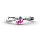 1 - Lucie Bold Oval Cut Pink Sapphire and Round Emerald 2 Stone Promise Ring 