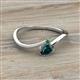 2 - Lucie Bold Oval Cut London Blue Topaz and Round Emerald 2 Stone Promise Ring 