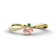 1 - Lucie Bold Oval Cut Morganite and Round Emerald 2 Stone Promise Ring 