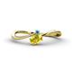 1 - Lucie Bold Oval Cut Yellow Sapphire and Round Blue Topaz 2 Stone Promise Ring 