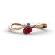 1 - Lucie Bold Oval Cut Ruby and Round Blue Topaz 2 Stone Promise Ring 