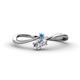 1 - Lucie Bold Oval Cut Diamond and Round Blue Topaz 2 Stone Promise Ring 