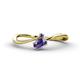 1 - Lucie Bold Oval Cut and Round Iolite 2 Stone Promise Ring 