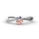 1 - Lucie Bold Oval Cut Morganite and Round Iolite 2 Stone Promise Ring 