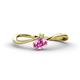 1 - Lucie Bold Oval Cut Pink Sapphire and Round Peridot 2 Stone Promise Ring 