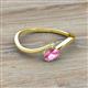 2 - Lucie Bold Oval Cut Pink Sapphire and Round Peridot 2 Stone Promise Ring 