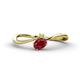 1 - Lucie Bold Oval Cut Ruby and Round Peridot 2 Stone Promise Ring 