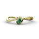 1 - Lucie Bold Oval Cut Lab Created Alexandrite and Round Peridot 2 Stone Promise Ring 
