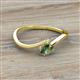 2 - Lucie Bold Oval Cut Lab Created Alexandrite and Round Peridot 2 Stone Promise Ring 