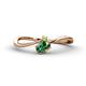1 - Lucie Bold Oval Shape Lab Created Alexandrite and Round Peridot 2 Stone Promise Ring 