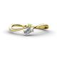 1 - Lucie Bold Oval Cut White Sapphire and Round Peridot 2 Stone Promise Ring 