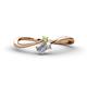 1 - Lucie Bold Oval Cut White Sapphire and Round Peridot 2 Stone Promise Ring 
