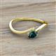 2 - Lucie Bold Oval Cut London Blue Topaz and Round Peridot 2 Stone Promise Ring 