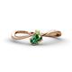 1 - Lucie Bold Oval Cut Lab Created Alexandrite and Round Peridot 2 Stone Promise Ring 