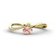 1 - Lucie Bold Oval Cut Morganite and Round Peridot 2 Stone Promise Ring 