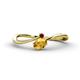 1 - Lucie Bold Oval Cut Citrine and Round Red Garnet 2 Stone Promise Ring 