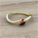 2 - Lucie Bold Oval Cut and Round Red Garnet 2 Stone Promise Ring 